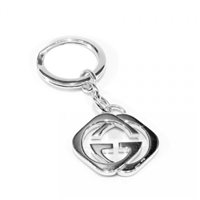 Portachiavi Gucci Uomo Interlocking in Argento YBF22812300100U - YBF22812300100U